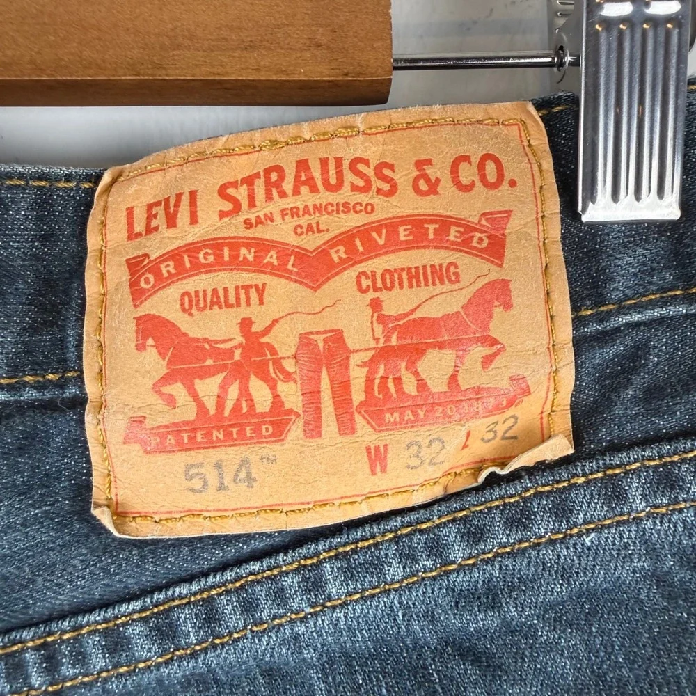 Levi 514 Straight Fit Jeans Men 32x32 (31x30) Blue Dark Americana Classic Rugged